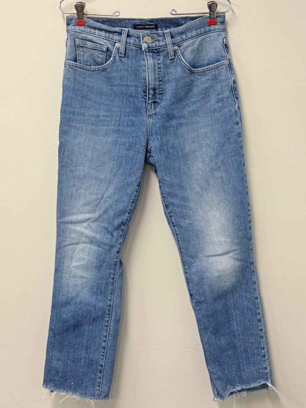 Lucky Brand Bridgette High Rise Slim Jeans | Light Wash | Raw hem | Size 8/29
